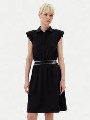 KARL LAGERFELD Sukienka codzienna A2W13038 Czarny Regular Fit. Czarne sukienki damskie Karl Lagerfeld, na co dzień, xs, bez wzorów, z bawełny, bez kołnierzyka, bez ramiączek, proste. Za 489.99 zł.