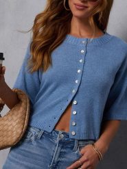 Milan Kiss Kardigan w kolorze niebieskim rozmiar: XL. Niebieskie kardigany damskie Milan Kiss, xl, bez wzorów, z bawełny. Za 156.98 zł.