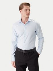 Calvin Klein Koszula LV019EU090 Niebieski Slim Fit. Niebieskie koszule męskie CALVIN KLEIN, m, bez wzorów, z bawełny, bez kołnierzyka, bez ramiączek. Za 369.99 zł.