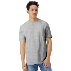 Bawełniana Lekka Koszulka Unisex Dla Dorosłych. Szare bluzki damskie Gildan, xl, bez wzorów, z bawełny, sportowe, bez kołnierzyka, bez ramiączek. Za 26.99 zł.