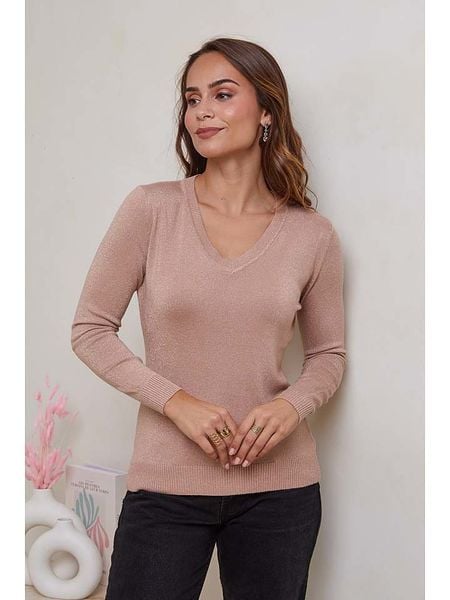 Soft Cashmere Sweter w kolorze karmelowym rozmiar: 38/40. Brązowe swetry klasyczne damskie Soft Cashmere, bez kołnierzyka. Za 96.37 zł.