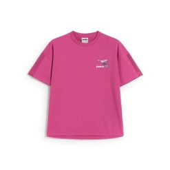 Koszulka damska DIADORA L.T-SHIRT SS FLOSS. Czerwone topy sportowe damskie Diadora, l, bez wzorów, bez ramiączek. Za 39.99 zł.