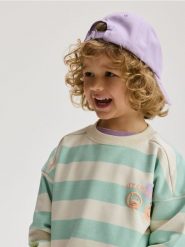 Bluza w pasy - niebieski. Niebieskie bluzy i bluzki niemowlęce Reserved, bez wzorów, z bawełny, bez ramiączek, bez kaptura. W wyprzedaży za 39.99 zł.