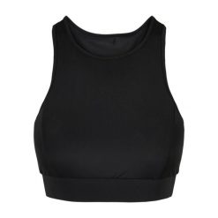 Damski biustonosz z wysokim dekoltem Urban Classics. Czarne biustonosze sportowe damskie Urban Classics, bez wzorów. Za 168.00 zł.