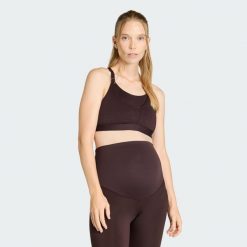 Biustonosz Optime Workout Medium Support Maternity. Brązowe biustonosze sportowe damskie Adidas, bez wzorów. Za 259.00 zł.