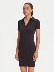 Guess Sukienka codzienna V5YK05 Z3OA0 Czarny Regular Fit. Czarne sukienki damskie Guess, na co dzień, l, z aplikacjami, z syntetyku, bez kołnierzyka, bez ramiączek, proste. Za 199.99 zł.