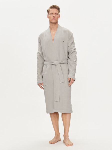 Tommy Hilfiger Szlafrok UM0UM03173 Szary. Szare szlafroki męskie Tommy Hilfiger, m, bez wzorów, z bawełny. Za 309.99 zł.