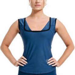 Damski tank top RDX W1. Niebieskie topy sportowe damskie RDX SPORTS, s, bez wzorów, z gumy, bez ramiączek. Za 172.50 zł.