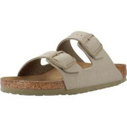 Klapki Birkenstock Arizona Birko Flor Dorosłych. Zielone klapki damskie Birkenstock, bez wzorów, z materiału, bez obcasa. Za 389.70 zł.