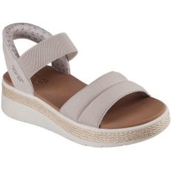 Sandały damskie Skechers Bobs Sun Ray. Brązowe sandały damskie Skechers, bez wzorów, z materiału, bez obcasa. Za 390.00 zł.