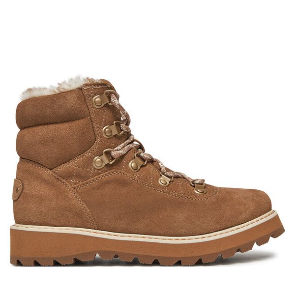 Trzewiki Roxy. Brązowe botki damskie Roxy, bez obcasa, na płaskiej podeszwie, bez zapięcia. Za 309.99 zł.