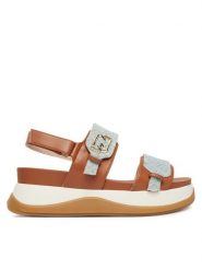 Liu Jo Sandały Fiona 02 BA6087 EX350 Błękitny. Niebieskie sandały damskie Liu Jo, bez wzorów, ze skóry, bez obcasa, na płaskiej podeszwie. Za 599.99 zł.