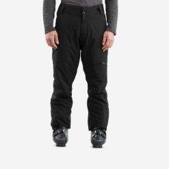 Spodnie narciarskie i snowboardowe męskie Quechua 500. Czarne spodnie materiałowe męskie WED'ZE, bez wzorów, z materiału, sportowe. Za 299.99 zł.