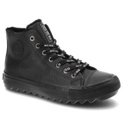 Czarne Sneakersy Big Star Damskie Sportowe Obuwie. Czarne buty sportowe na co dzień damskie Big Star, bez wzorów. Za 129.00 zł.