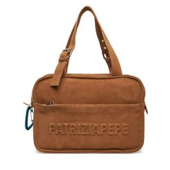 Torebka Patrizia Pepe. Brązowe torebki klasyczne damskie Patrizia Pepe, bez wzorów, bez dodatków. Za 919.99 zł.