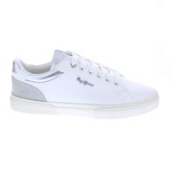 Tenisówki Pepe Jeans Model Kenton Court W Kolor Biały. Białe trampki i tenisówki damskie Pepe Jeans, bez wzorów, z jeansu. Za 249.99 zł.