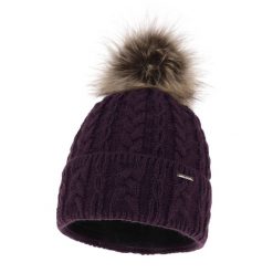 Czapka zimowa damska z pomponem Fioletowa. Fioletowe czapki zimowe damskie Molly, z materiału. Za 55.90 zł.