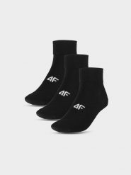 4F Skarpety casual za kostkę (3-pack) męskie - czarne 39-42. Czarne skarpetki męskie 4f, bez wzorów, z bawełny. Za 49.99 zł.