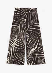 Spodnie culotte z miękkiej mieszanki wiskozy. Brązowe spodnie materiałowe damskie bonprix, bez wzorów, z wiskozy. Za 47.99 zł.