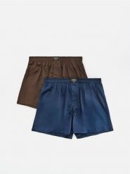 2 pack bokserek Loose - brązowy. Brązowe bokserki męskie Reserved, bez wzorów. Za 79.99 zł.