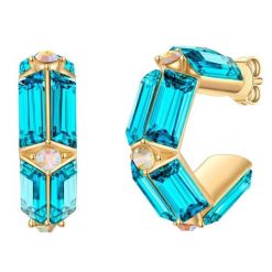 Yokoamii Kolczyki kola z pozlacanej metalowej stopu z krysztalem szklanym 1 ct Damski. Białe kolczyki damskie Yokoamii, z kryształem, metalowe. Za 159.99 zł.