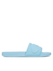 Calvin Klein Jeans Klapki Slide Pu Hf Mg YW0YW01879 Błękitny. Niebieskie klapki damskie Calvin Klein Jeans, bez wzorów, z jeansu, bez obcasa. Za 199.99 zł.