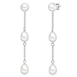 Valero Pearls Kolczyki wiszące z perłą srebro wysokiej próby Perła hodowlana słodkowodna różowe złoto 1 ct Damski. Czerwone kolczyki damskie Valero Pearls, z perłą, srebrne. Za 209.99 zł.