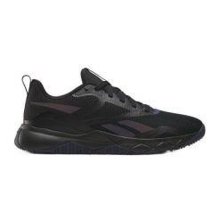 Buty Reebok Nfx Trainer 100201540 czarne. Czarne buty sportowe na co dzień męskie z gumy, bez zapięcia, na fitness i siłownię. Za 453.69 zł.