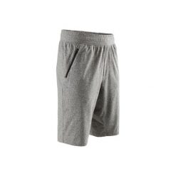 Spodenki Gym & Pilates 520 męskie. Szare szorty męskie DOMYOS, m, z bawełny, na fitness i siłownię. Za 49.99 zł.