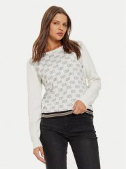 Liu Jo Sport Sweter TF4228 MS63L Biały Regular Fit. Białe swetry klasyczne damskie Liu Jo Sport, l, z syntetyku, bez kołnierzyka. Za 579.99 zł.