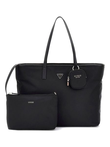 Guess Shopper bag w kolorze czarnym - 49 x 31 x 14 cm rozmiar: onesize. Czarne shopper bag damskie Guess, z aplikacjami, z materiału, na ramię, bez dodatków. Za 512.27 zł.