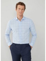 Hackett London Koszula - Regular fit - w kolorze błękitnym rozmiar: M. Niebieskie koszule męskie Hackett London, m, bez wzorów, z bawełny, bez kołnierzyka, bez ramiączek. Za 289.88 zł.