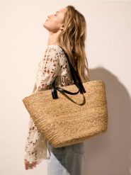 Pleciona torebka handmade - czarny. Czarne torebki klasyczne damskie Reserved, bez wzorów, z bawełny, bez dodatków. Za 149.99 zł.