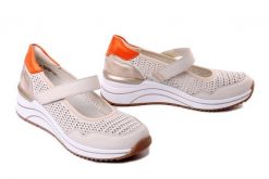 Rieker Remonte D0T21-81 white combination, półbuty damskie. Czarne półbuty damskie Solo, bez wzorów, ze skóry, bez obcasa, na koturnie. Za 304.90 zł.