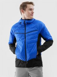 4F Kurtka puchowa trekkingowa z wypełnieniem Primaloft Black Insulation Eco męska - niebieska XL. Niebieskie kurtki męskie 4f, l, bez wzorów, z dzianiny, klasyczne, bez kaptura. W wyprzedaży za 199.99 zł.