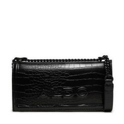Torebka Aldo. Czarne torebki klasyczne damskie Aldo, bez wzorów, wizytowe, bez kołnierzyka, bez ramiączek. Za 139.99 zł.