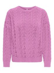 ONLY Sweter w kolorze różowym rozmiar: L. Różowe swetry klasyczne damskie Only, l, ze splotem, bez kołnierzyka. Za 119.95 zł.