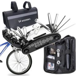 Zestaw narzędzi rowerowych wozinsky – multitool 16w1, pompka, torba. Torebki klasyczne damskie Wozinsky, bez wzorów, bez dodatków. Za 59.99 zł.