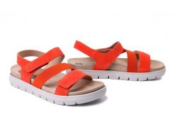 DR. BRINKMANN 710270-62 orange, sandały damskie. Brązowe sandały damskie Dr. Brinkmann, bez wzorów, ze skóry, bez obcasa. Za 329.90 zł.