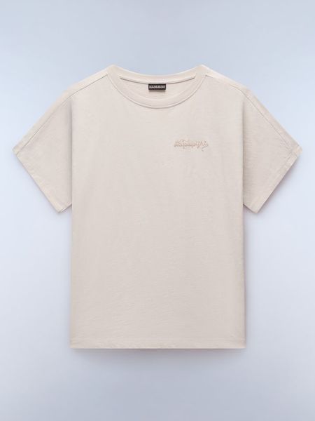 NAPAPIJRY Koszulka "Eclair" w kolorze beżowym rozmiar: L. Brązowe bluzki damskie NAPAPIJRY, l, bez wzorów, z bawełny, bez kołnierzyka, bez ramiączek. Za 70.90 zł.