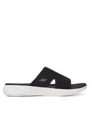 Skechers Klapki On-The-Go 600-Oceanside 140003/BKW Czarny. Czarne klapki damskie Skechers, bez wzorów, z materiału, bez obcasa. Za 149.99 zł.