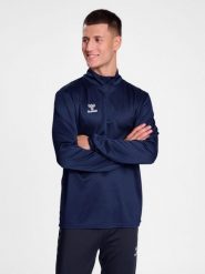 Bluza dresowa 1/2 zip Hummel Essential. Niebieskie bluzy sportowe damskie HUMMEL, xl, bez wzorów, z dresówki, bez ramiączek, krótkie, bez kaptura. Za 169.60 zł.