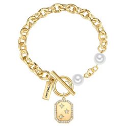 Yokoamii Bransoletka Gwiazdy z Mosiadz w Żółte złoto Bransoletki 1 ct Damski. Żółte bransoletki damskie Yokoamii, pozłacane. Za 169.99 zł.