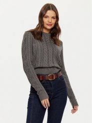 Guess Jeans Sweter W4BR13 Z3HN2 Szary Regular Fit. Szare swetry klasyczne damskie Guess Jeans, s, z jeansu, bez kołnierzyka. Za 309.99 zł.