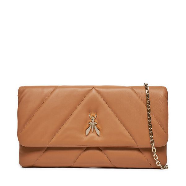 Torebka Patrizia Pepe. Brązowe torebki klasyczne damskie Patrizia Pepe, bez wzorów, wizytowe, bez kołnierzyka, bez ramiączek. Za 809.99 zł.