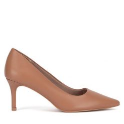 Szpilki JENNY. Brązowe szpilki Jenny, bez wzorów, bez obcasa. Za 119.99 zł.