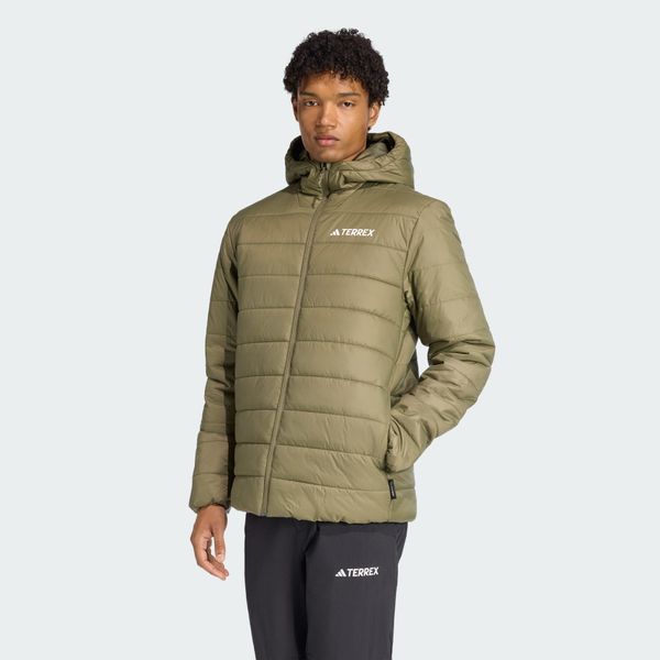Kurtka z kapturem z ociepleniem Terrex Multi Essentials CLIMAWARM. Brązowe kurtki męskie Adidas, s, bez wzorów, z puchu, sportowe, z kapturem. Za 439.00 zł.