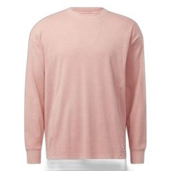 Bluza z naturalnego barwnika Reebok Classics. Czerwone bluzy sportowe damskie Reebok, m, bez wzorów, z bawełny, bez ramiączek, długie, bez kaptura. Za 159.99 zł.