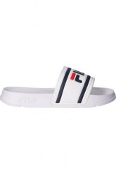 Klapki damskie Fila Morro Bay Slipper 20. Białe klapki damskie Fila, bez wzorów, z materiału, bez obcasa. Za 143.50 zł.