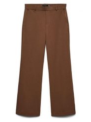 Vero Moda Spodnie w kolorze jasnobrązowym rozmiar: XL/L34. Brązowe spodnie materiałowe damskie Vero Moda, bez wzorów, z materiału, z podwyższonym stanem. Za 119.95 zł.